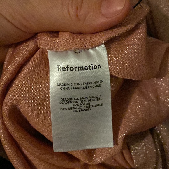 NWT Reformation Disco Dress in Rose Sparkle - Picture 12 of 13